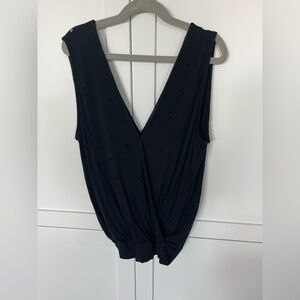 Ariella Black V-Neck Sleeveless Blouse size small